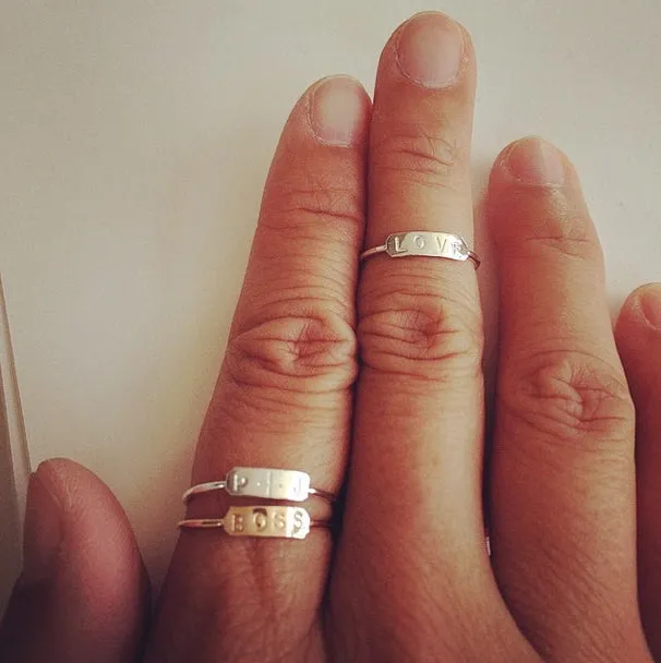 Stamped Name Tag Ring