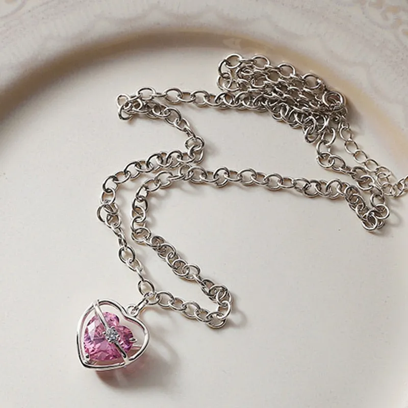 Stella Pink Heart Necklace
