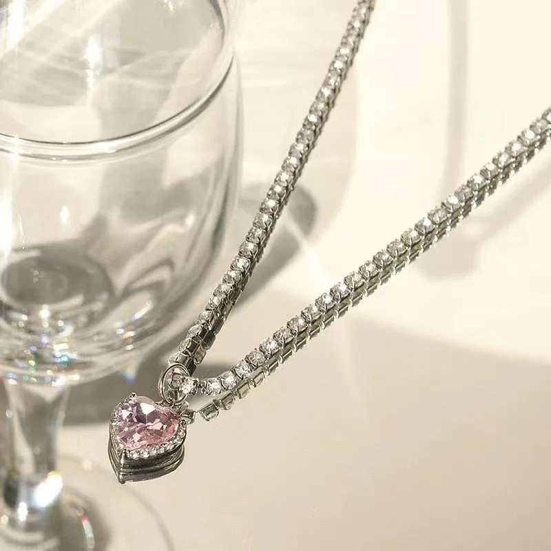 Stella Pink Heart Necklace