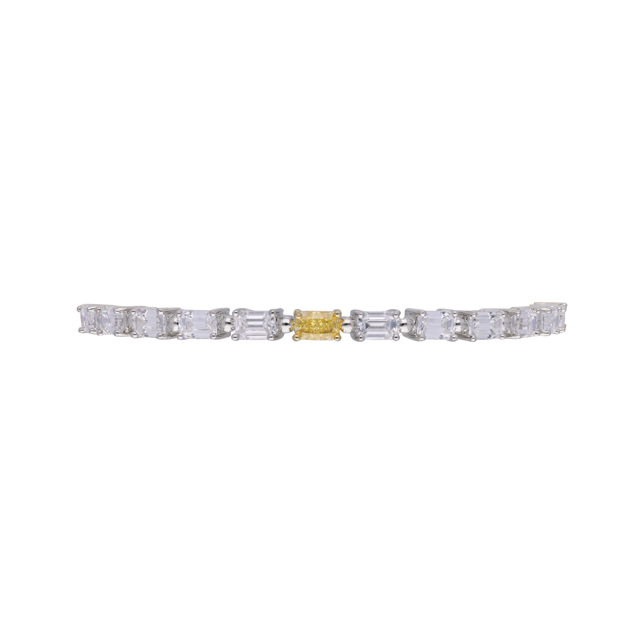 Sterling Silver Bangles with Emerald Cut Cubic Zirconia | SKU : 0020289799