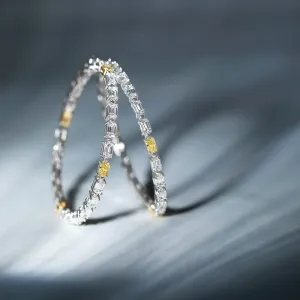 Sterling Silver Bangles with Emerald Cut Cubic Zirconia | SKU : 0020289799