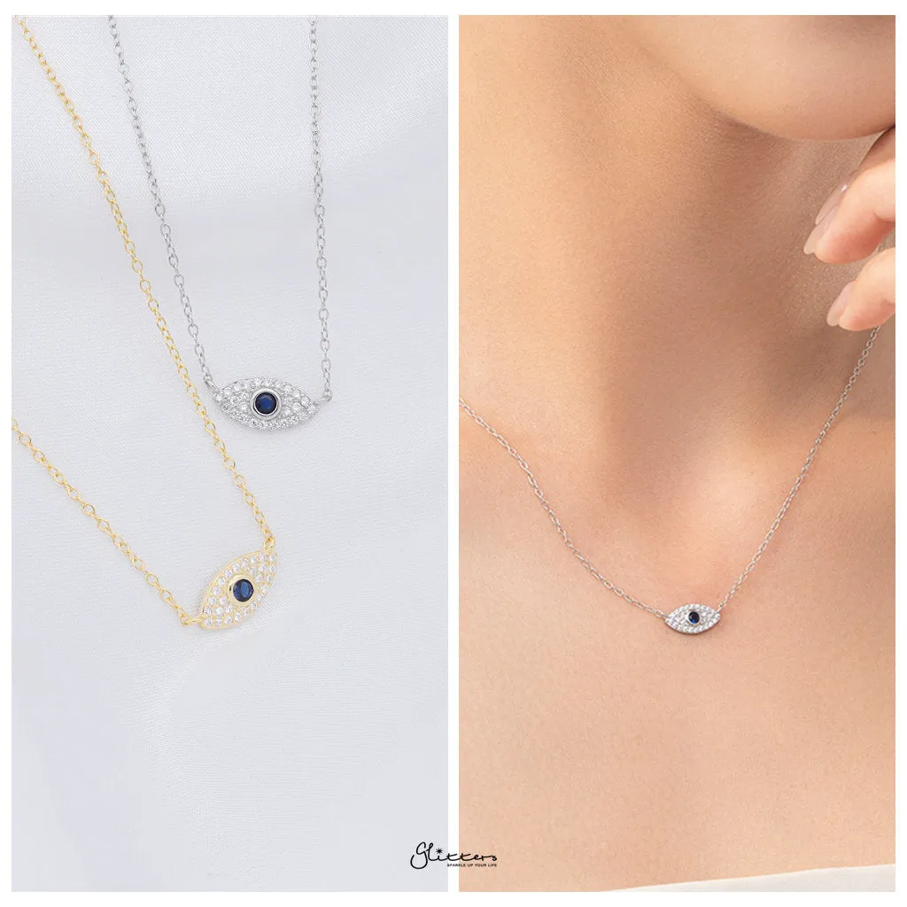 Sterling Silver Evil Eye Necklace - Gold
