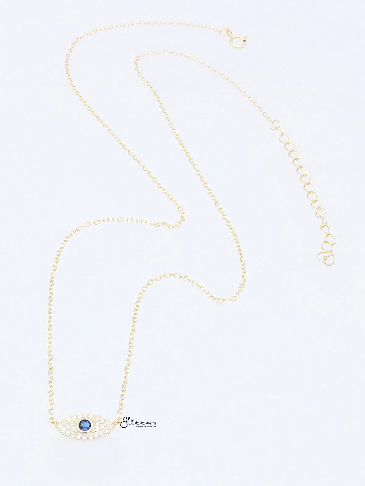 Sterling Silver Evil Eye Necklace - Gold