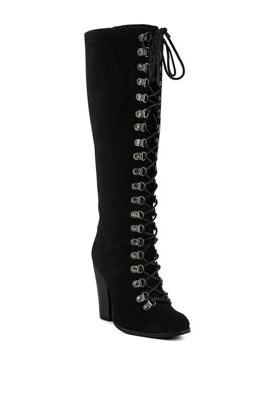 Street-Slay Antique Block Heeled Over Calf Boot