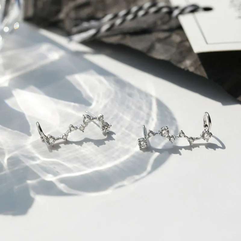 Stud earrings with diamond chips