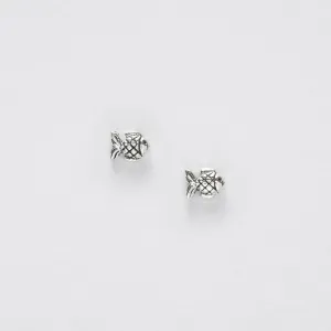 Stylish Silver Fish Stud Earrings - Ocean Theme Sterling Silver Jewelry
