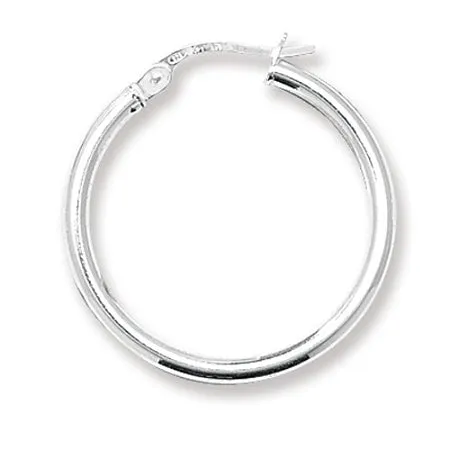 Stylish Silver Plain Hoop Earrings