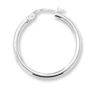 Stylish Silver Plain Hoop Earrings