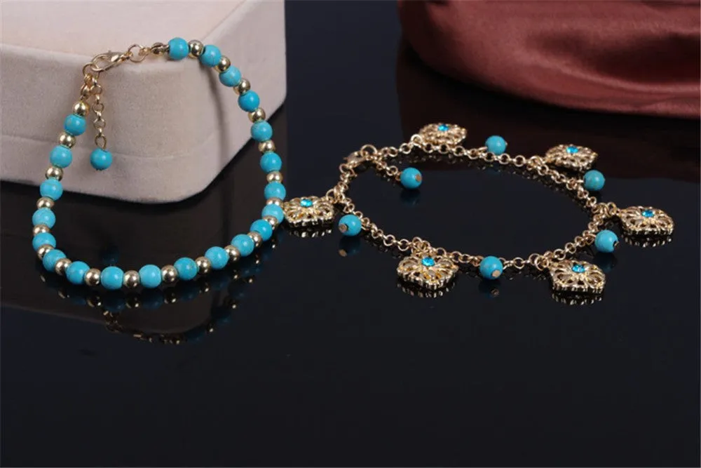 Summer Stone Chained Anklets - 4 Designs To Choose From!