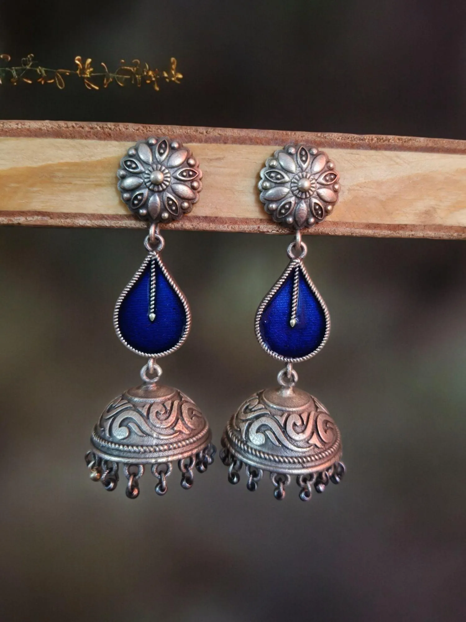 Teardrop Meenakari Jhumka | Sarichka