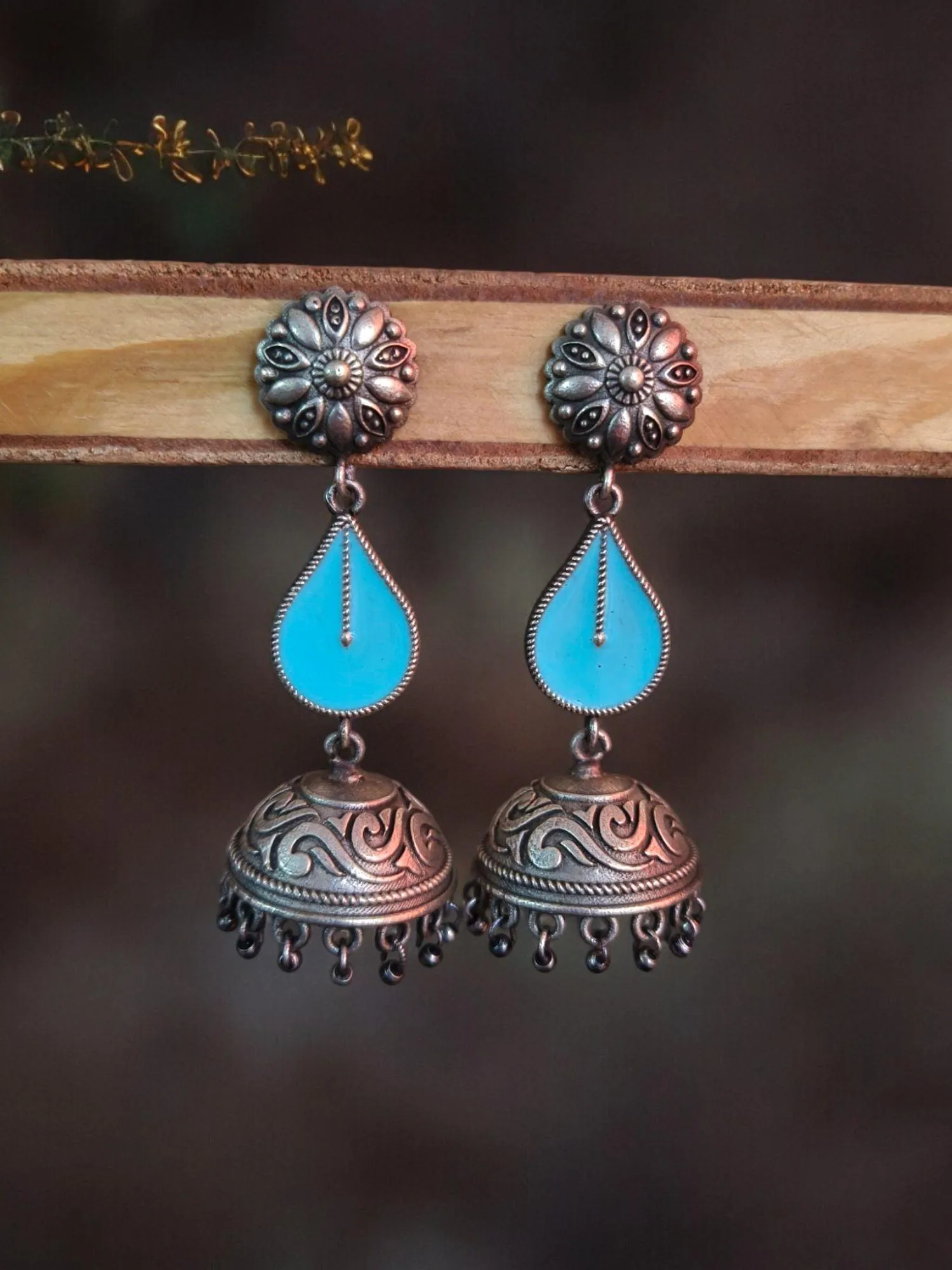 Teardrop Meenakari Jhumka | Sarichka