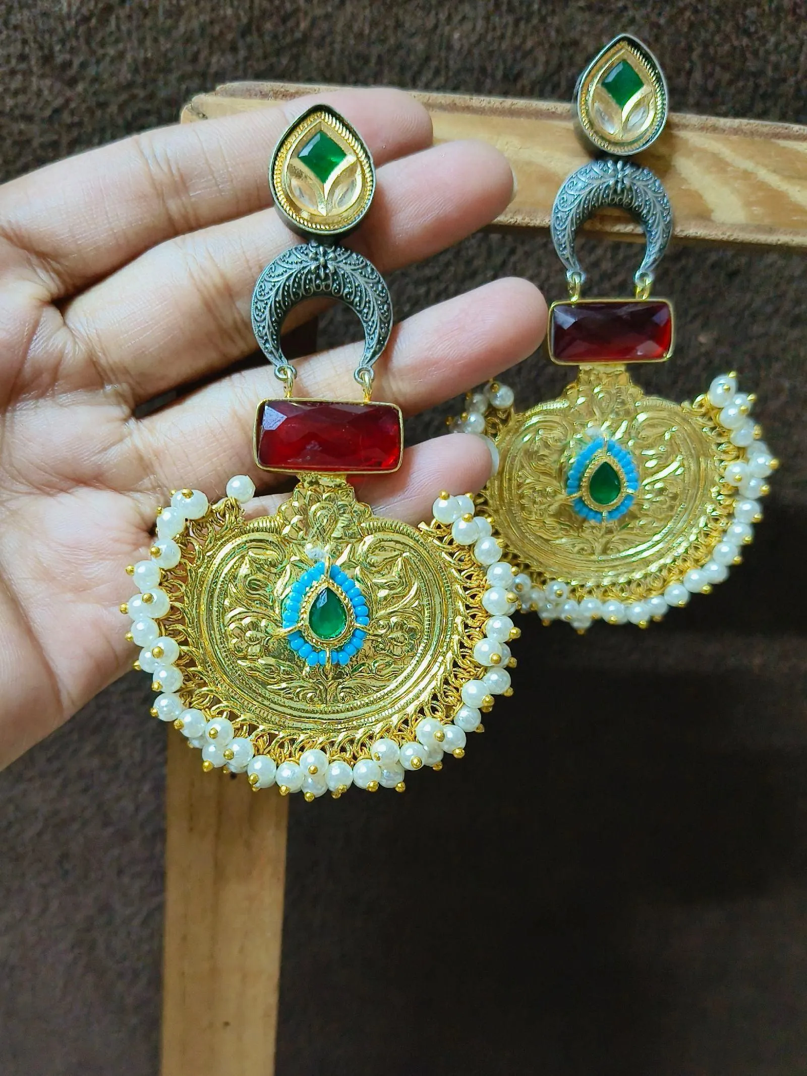 Teardrop Oxidized Dangler Earrings | Sarichka