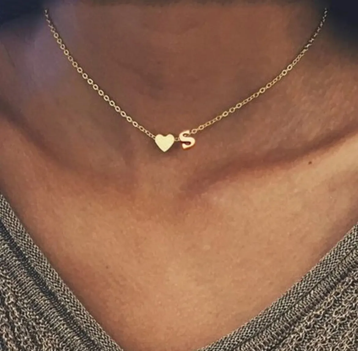 ternal Affinity: Heart Letter Initial Pendant