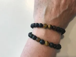 The Nirvana Corporation - Lava Bead Bracelet, Tiger Eye, Large
