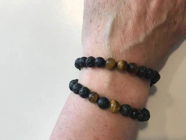 The Nirvana Corporation - Lava Bead Bracelet, Tiger Eye, Large
