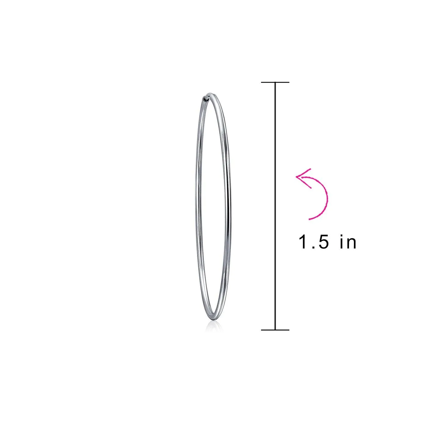 Thin Minimalist Hoop Huggie Earrings Sterling Silver Various Sizes