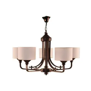 Tiara Chandelier - 5 Bulbs - Brown Antique