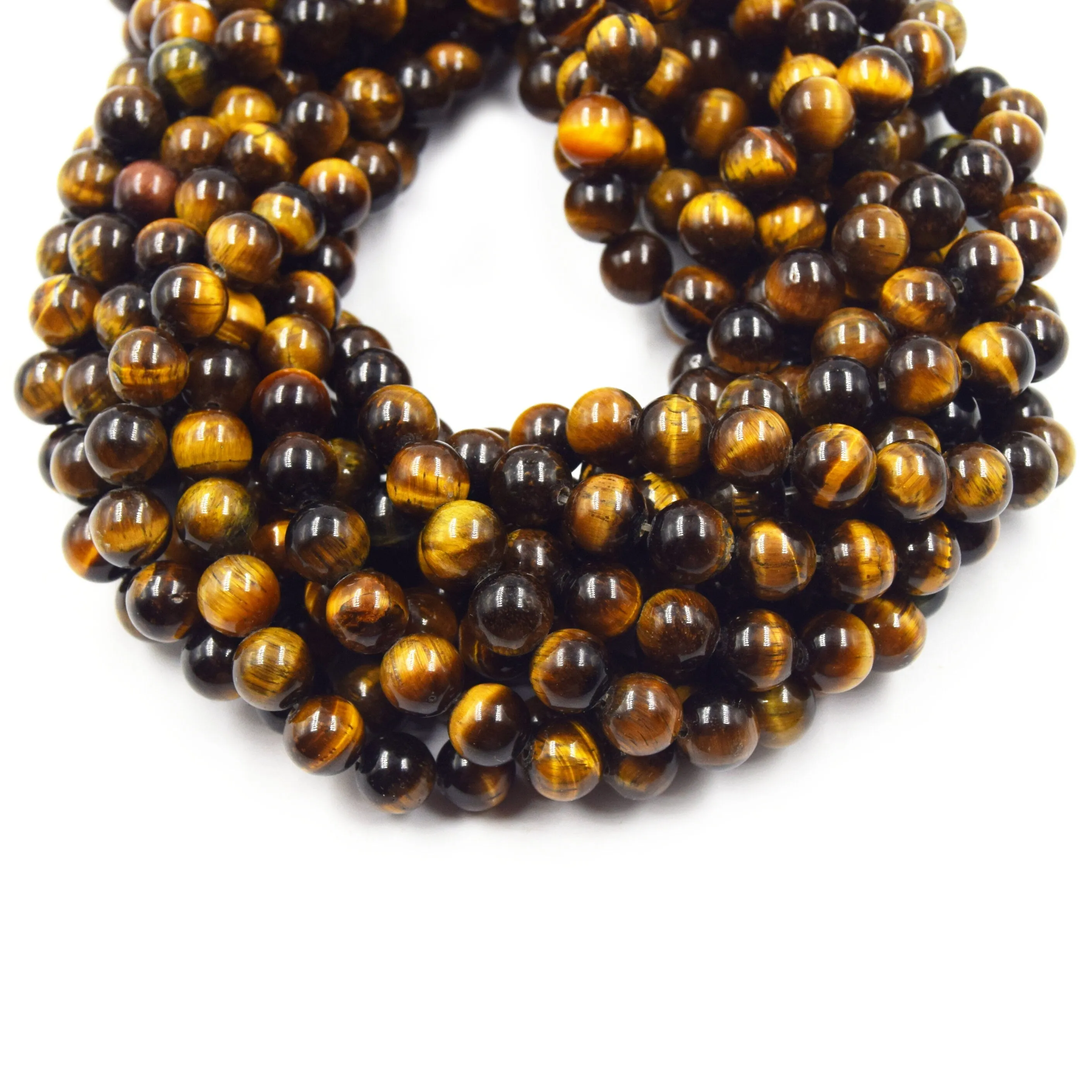 Tiger Eye Beads - 2mm to 14mm Sizes - Brown Jewelry Making Gemstone Beads with Chatoyant Effect