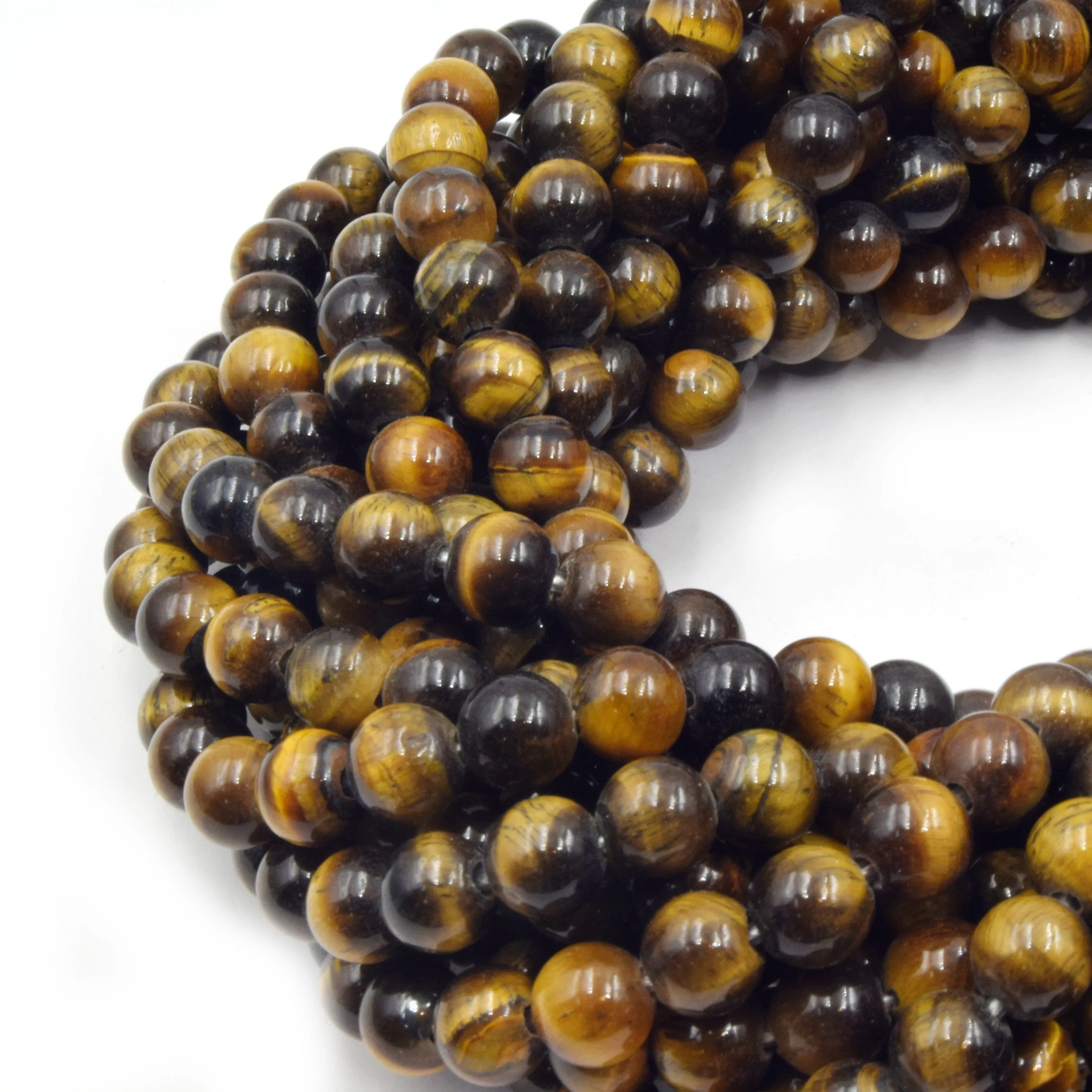 Tiger Eye Beads - 2mm to 14mm Sizes - Brown Jewelry Making Gemstone Beads with Chatoyant Effect