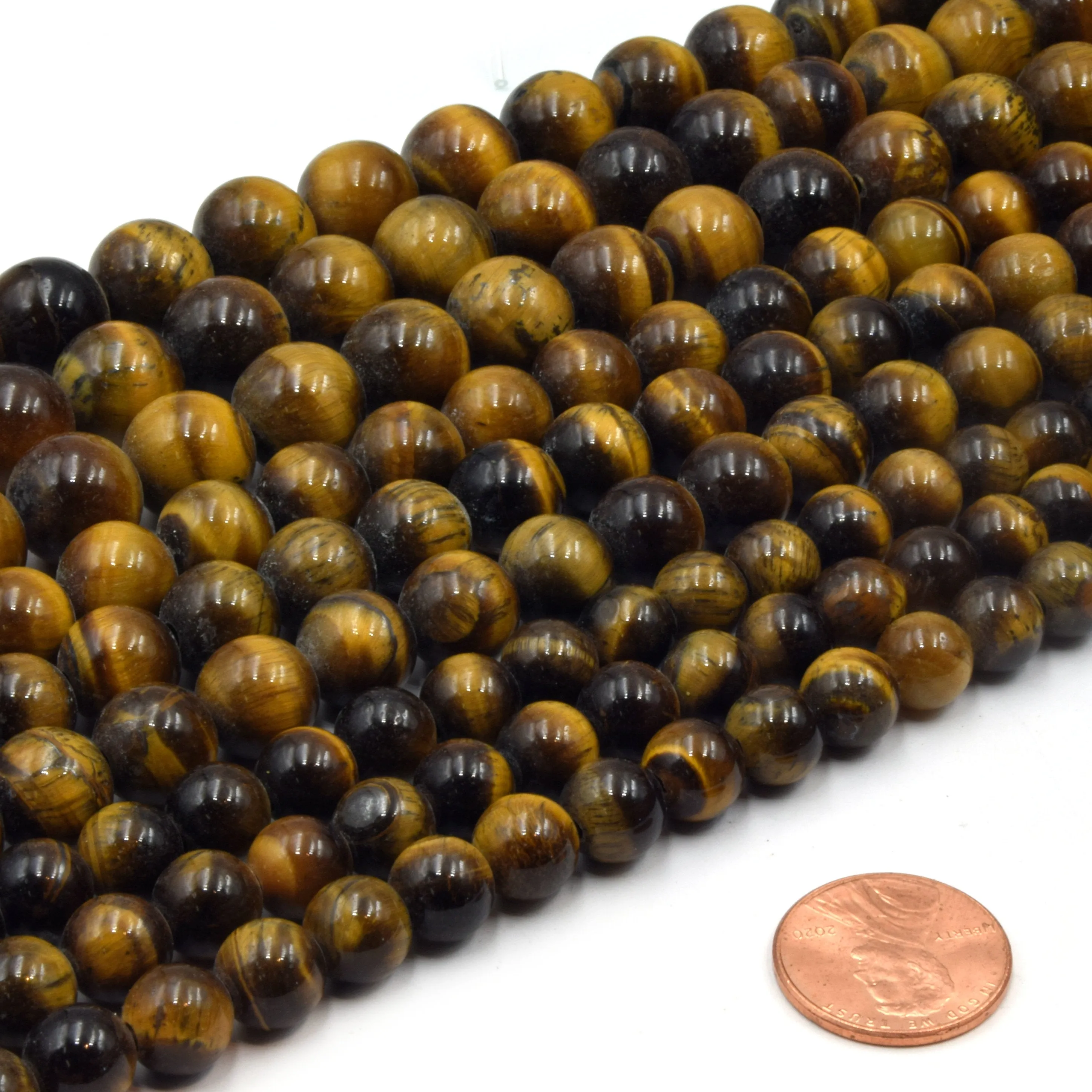 Tiger Eye Beads - 2mm to 14mm Sizes - Brown Jewelry Making Gemstone Beads with Chatoyant Effect