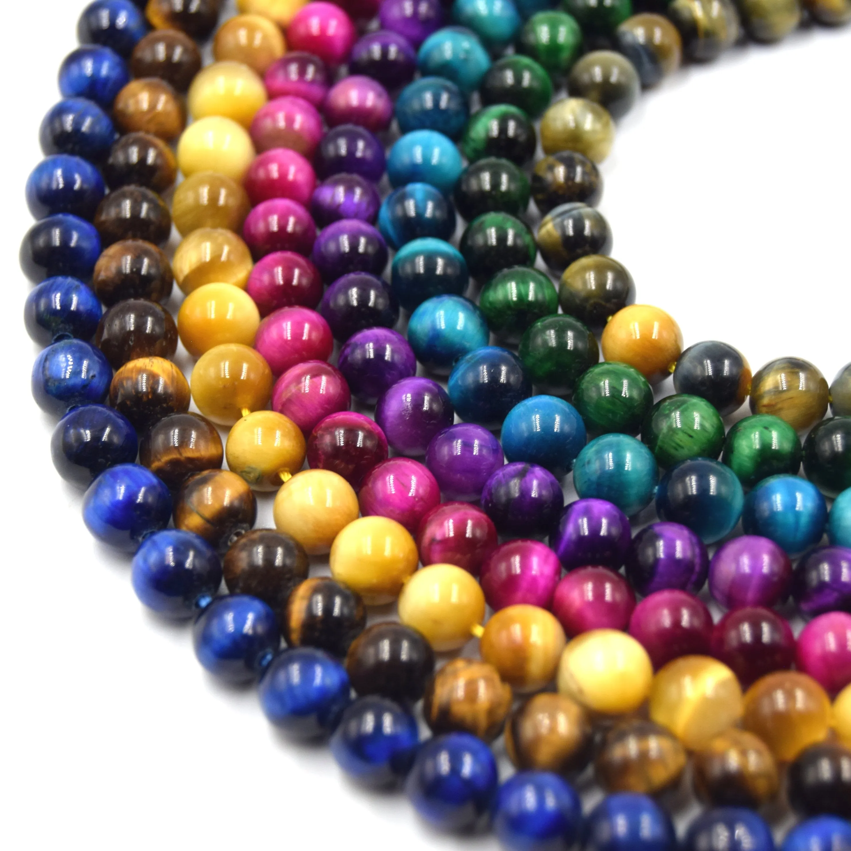 Tiger Eye Beads - 2mm to 14mm Sizes - Brown Jewelry Making Gemstone Beads with Chatoyant Effect