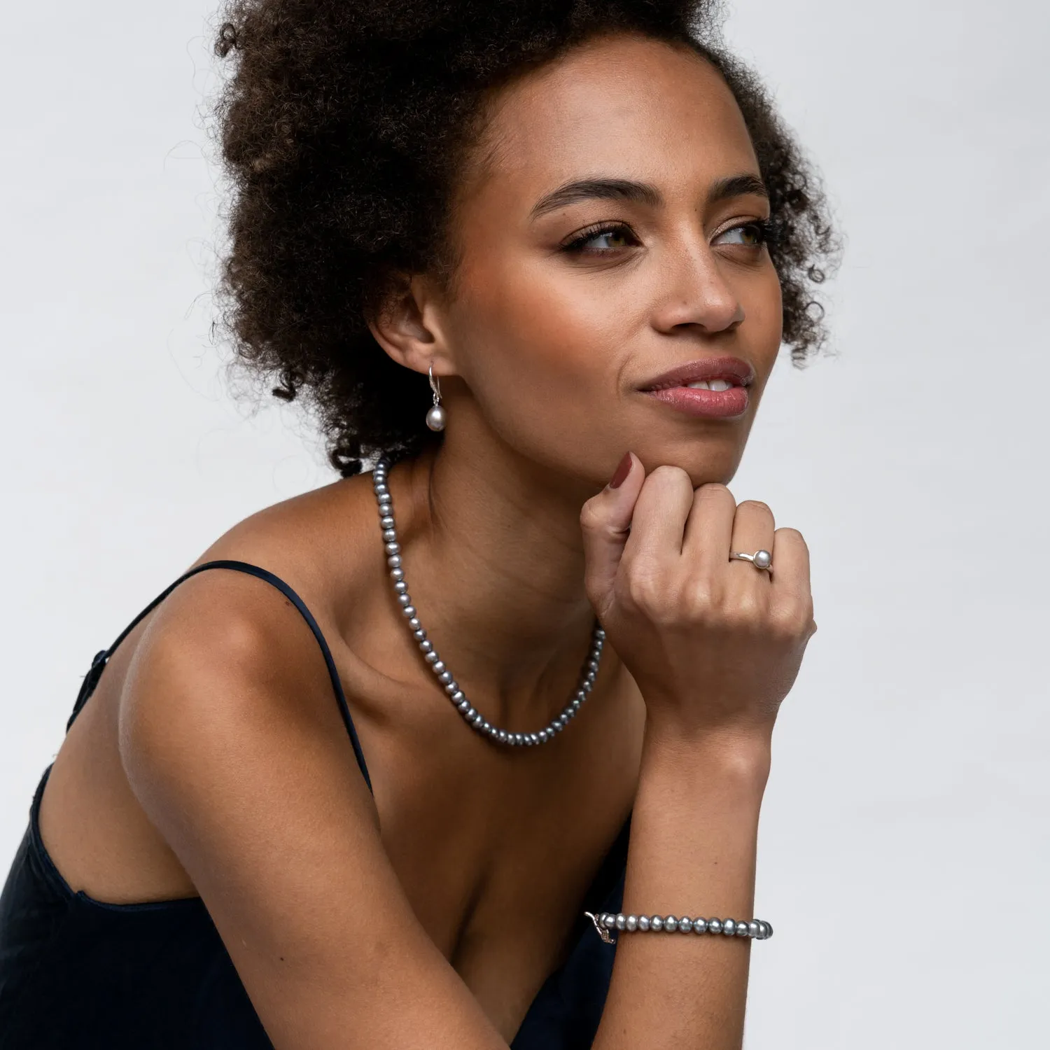 Timeless Dove Grey Freshwater Pearl Necklace