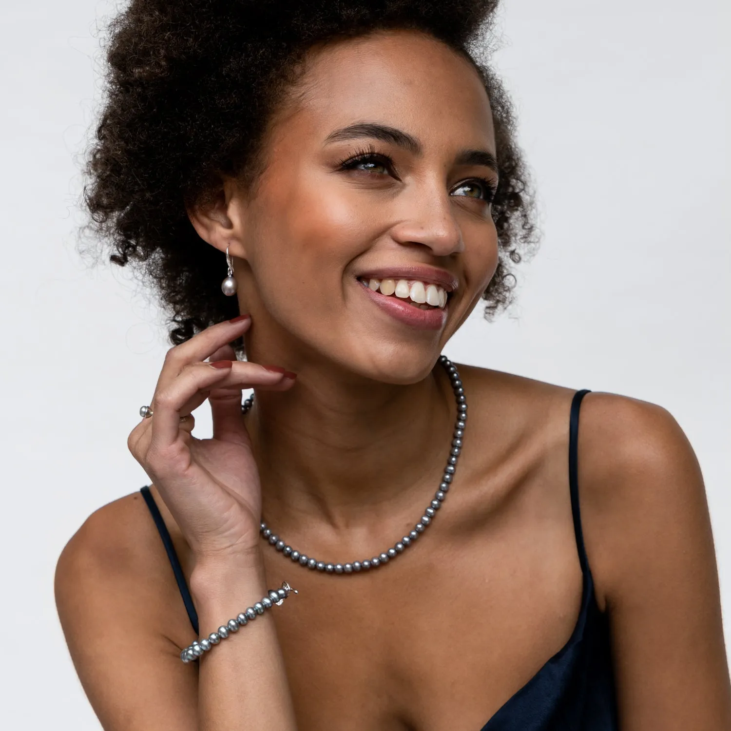 Timeless Dove Grey Freshwater Pearl Necklace