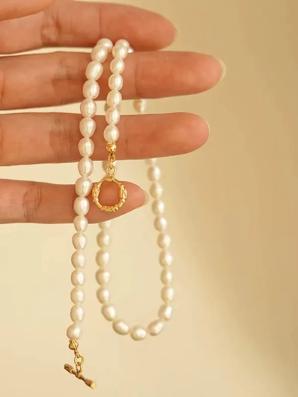 Timeless Pearl Beads Necklace with OT buckle