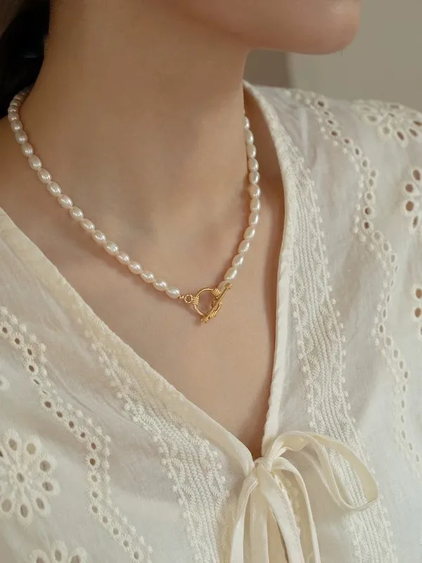 Timeless Pearl Beads Necklace with OT buckle
