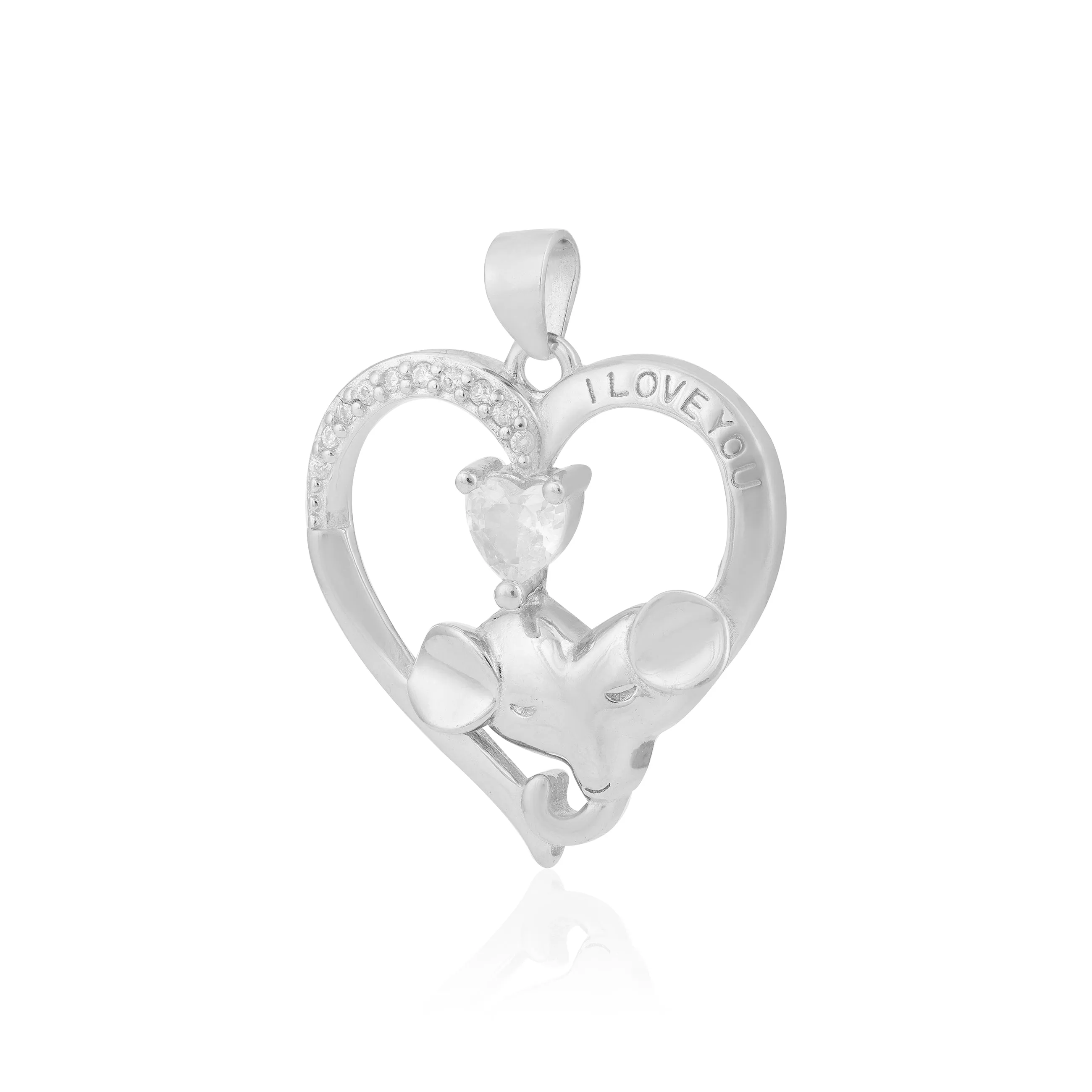 Tiny Elephant Trunk 925 Heartstone Harmony Pendants