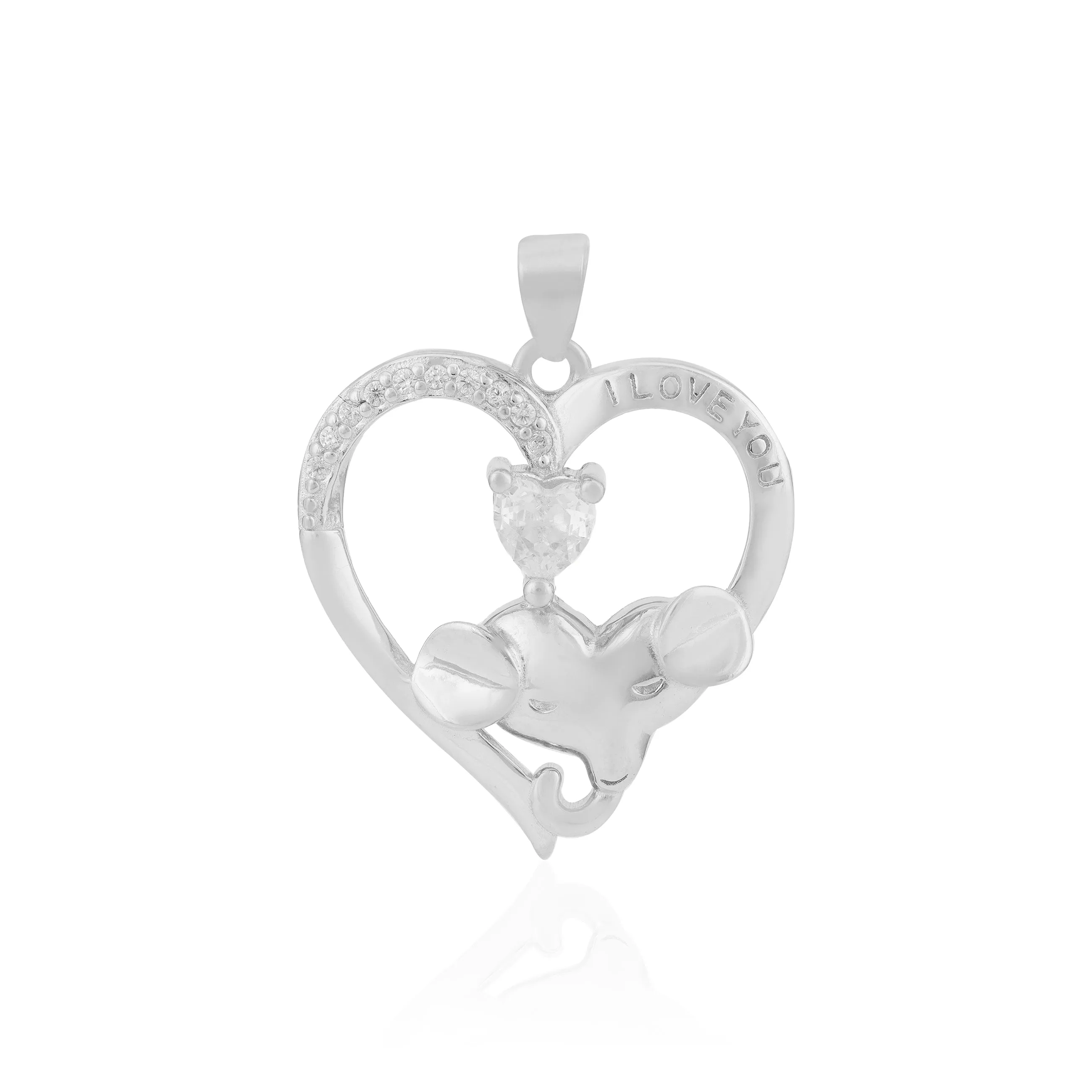 Tiny Elephant Trunk 925 Heartstone Harmony Pendants