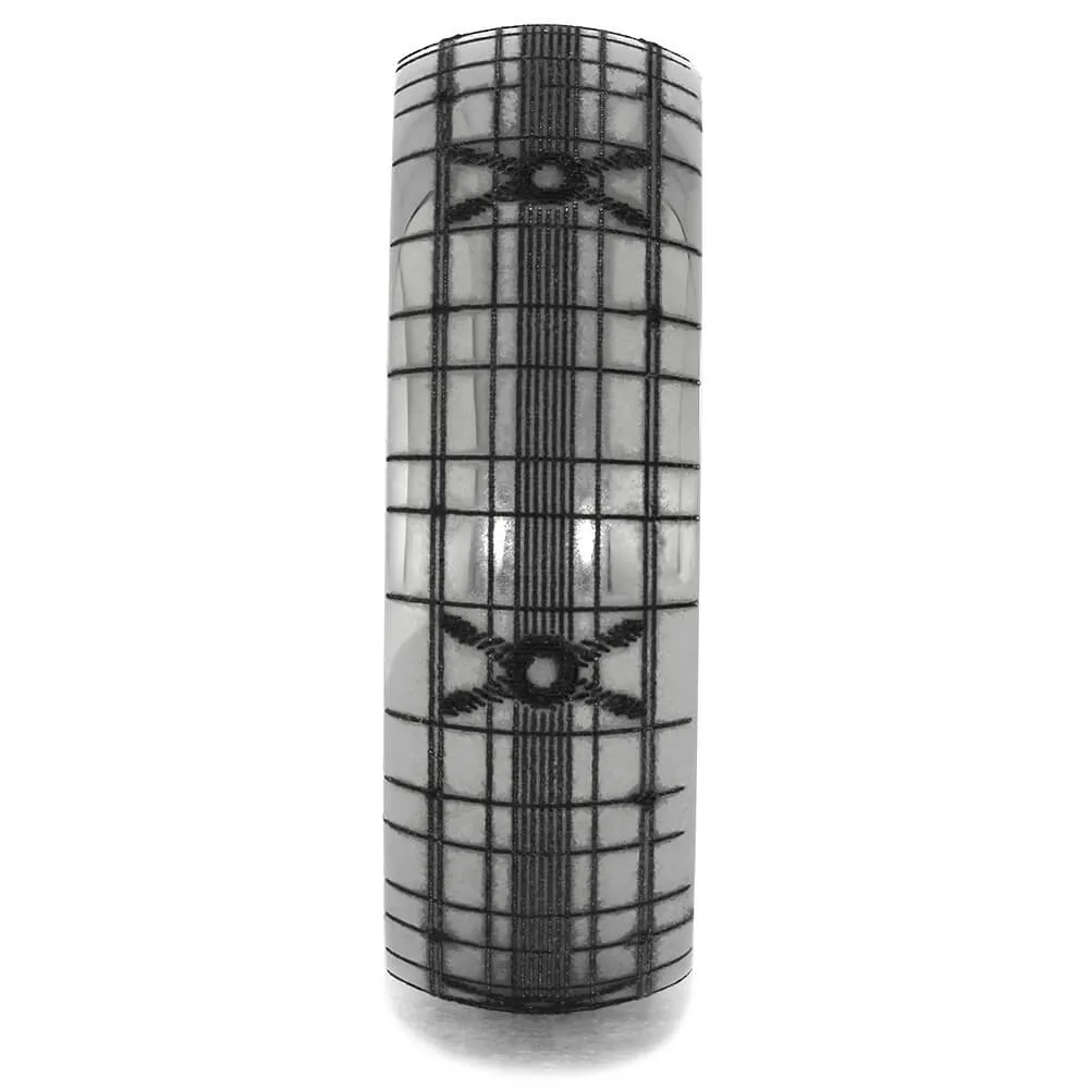 Titanium Wedding Band With Intricate Engraving