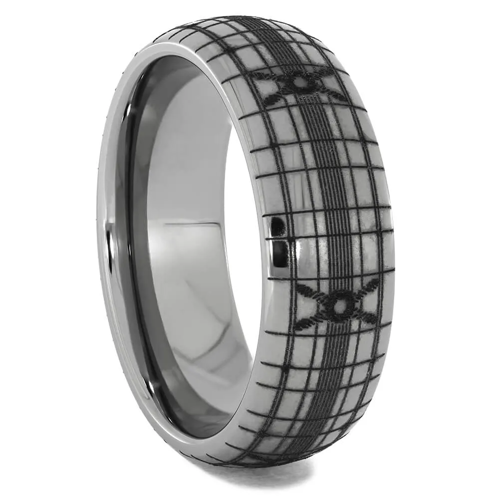Titanium Wedding Band With Intricate Engraving