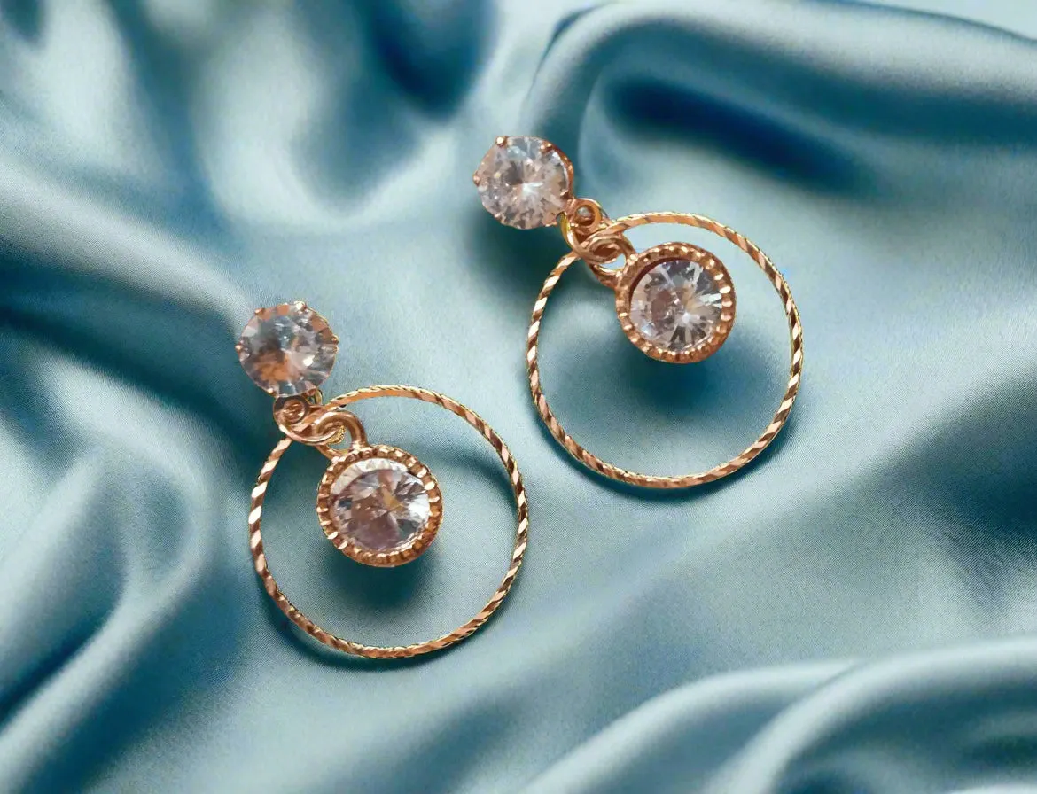 Trendy light weight shiny earring with korean western stylish danglers-a