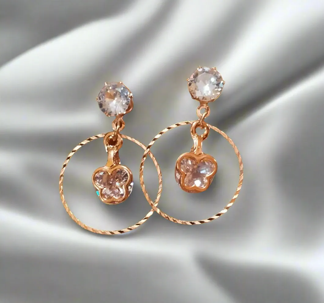 Trendy light weight shiny earring with korean western stylish danglers-a