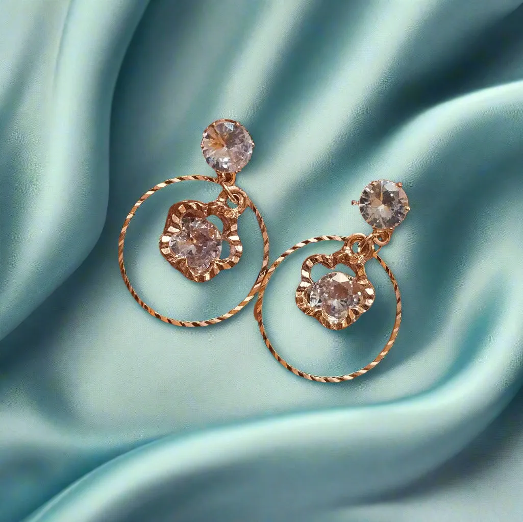 Trendy light weight shiny earring with korean western stylish danglers-a