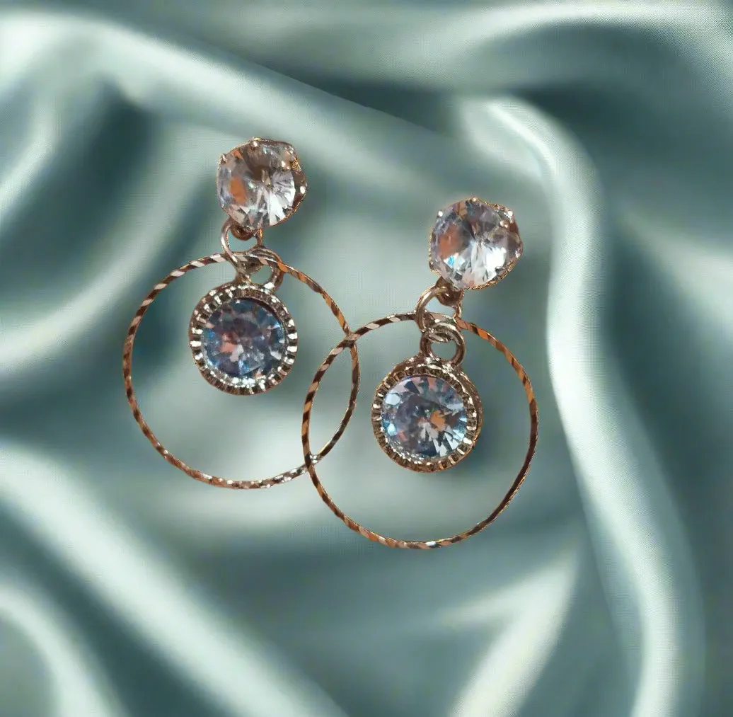 Trendy light weight shiny earring with korean western stylish danglers-a