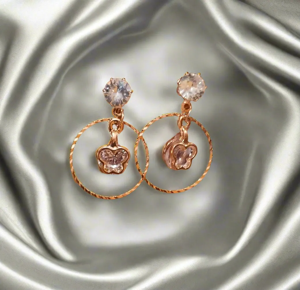 Trendy light weight shiny earring with korean western stylish danglers-a