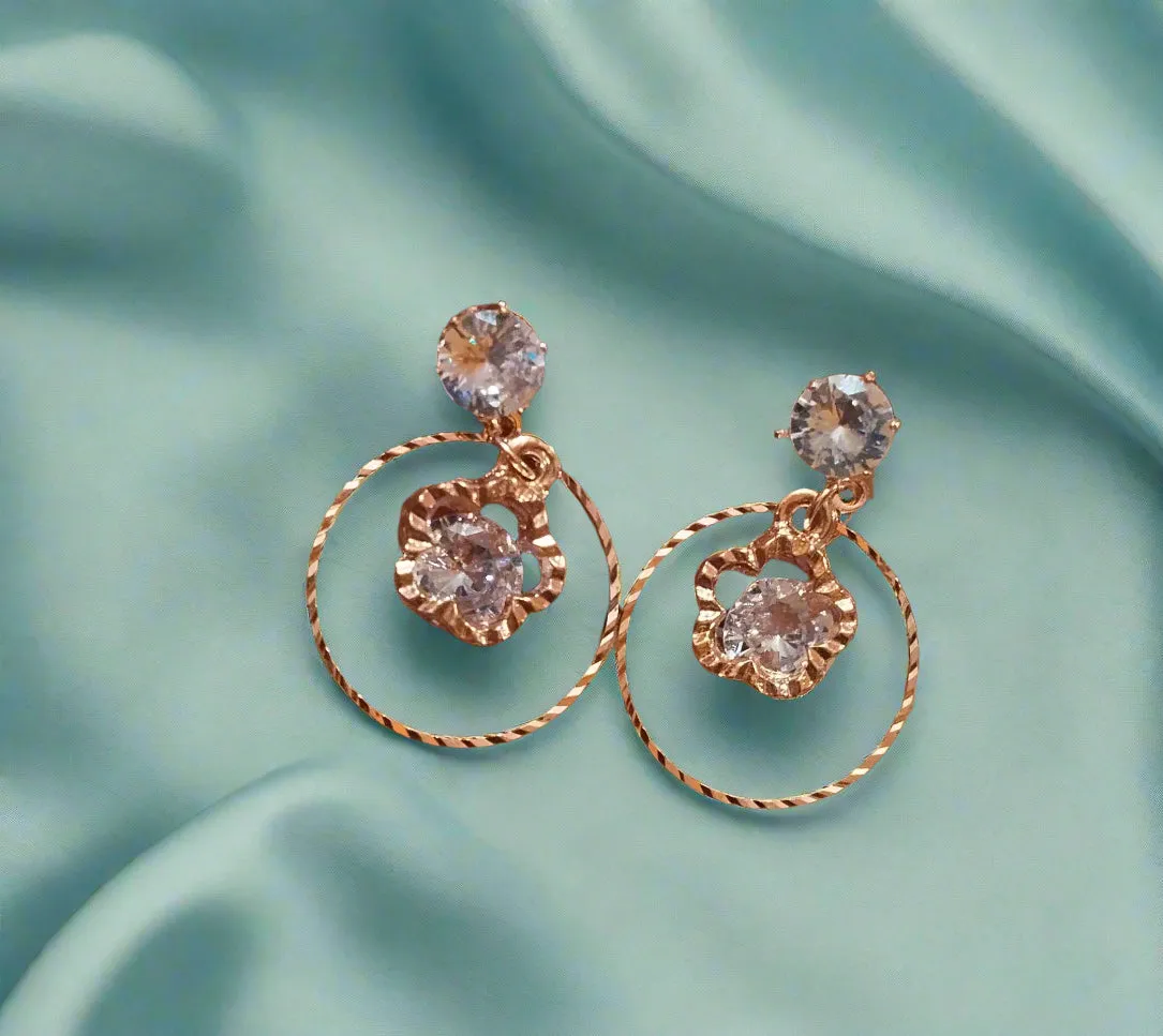 Trendy light weight shiny earring with korean western stylish danglers-a