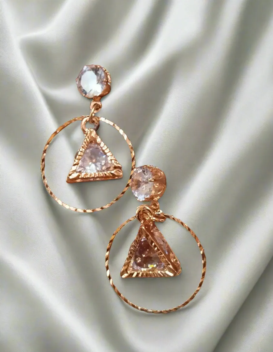 Trendy light weight shiny earring with korean western stylish danglers-a