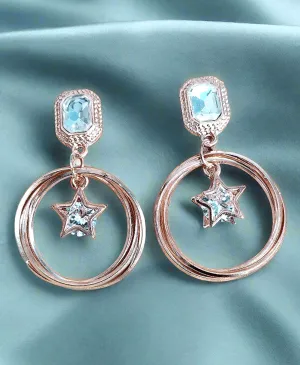 Trendy light weight shiny earring with korean western stylish danglers-a