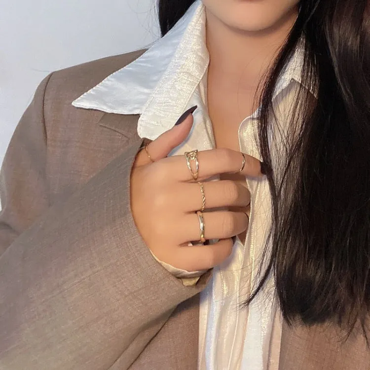Twist Personalized Metal Fashion Ring Set