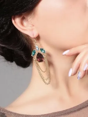 Vintage Retro Water Drops Tassel Earrings Simple Wild Earrings for Evening Party
