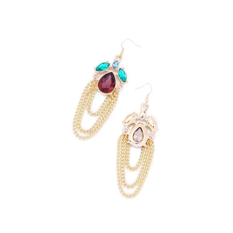 Vintage Retro Water Drops Tassel Earrings Simple Wild Earrings for Evening Party