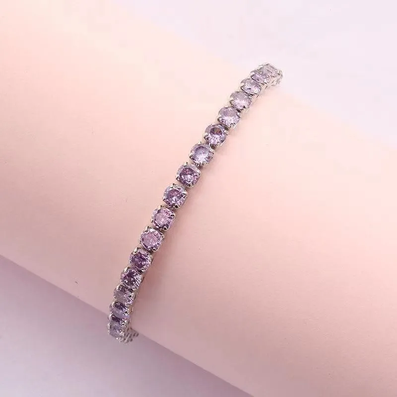 Wholesale round 4mm hip hop fashionable copper bracelet
