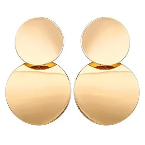 Yellow Chimes Latest Trand Geometric Triangle Round Gold Plated Stud Earrings For Women and Girls