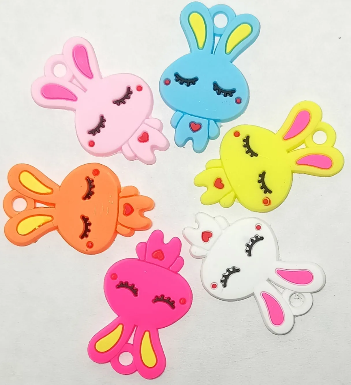 Yellow Multicolor Polymer Clay One Hole Charms