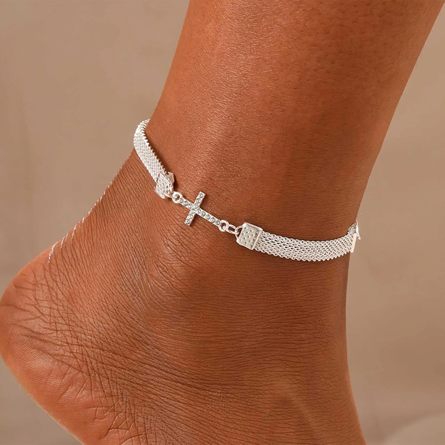 YienDoo Boho Anklet Bracelets Chunky Rope Ankle Chain Statement Infinity/Palm/Cross Anklet Summer Beach Foot Chain Jewelry for Women and Girls