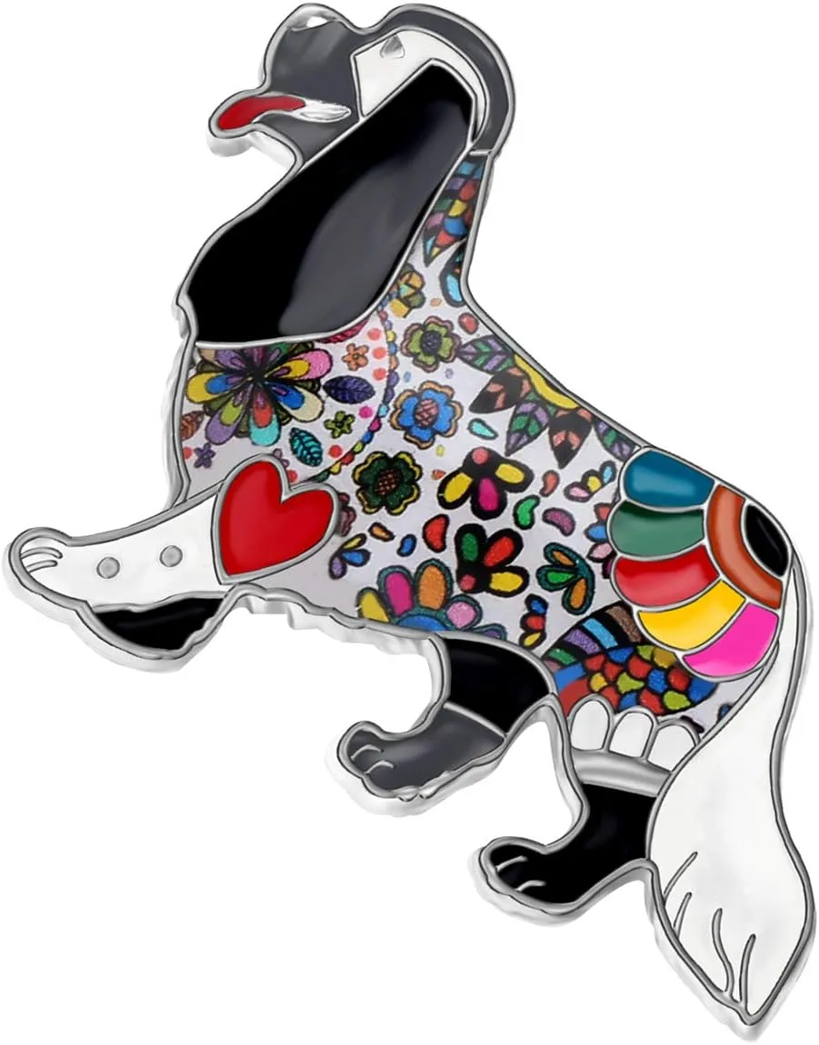 Zinc Alloy Adorable Basset Hound Dog Brooches Pins Pets Jewelry Enamel Gifts for Women Kids Girls Party Gifts Charms Ornament